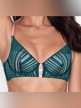 NWT Victoria’s Secret Green Pink Lace Underwire Bralette